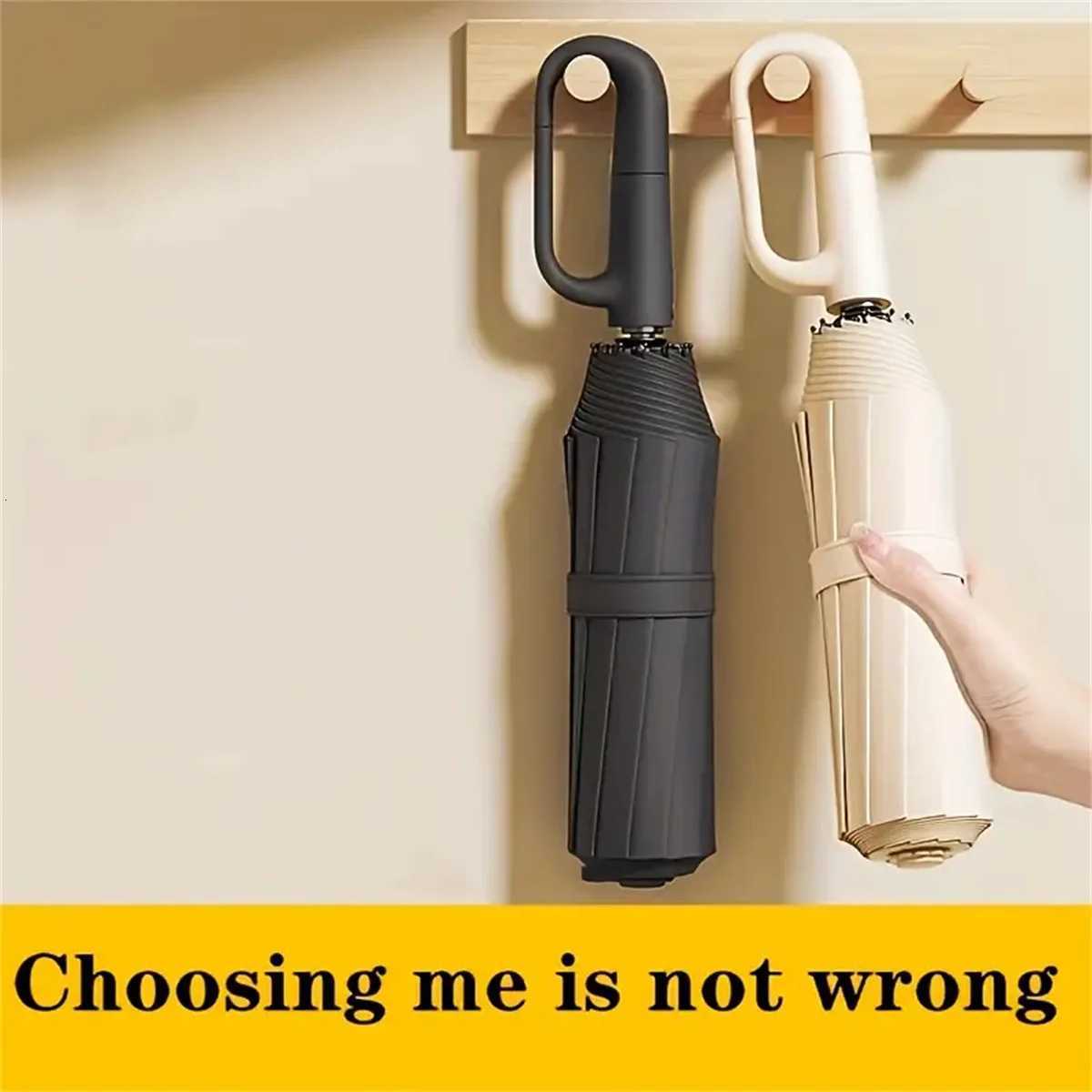 20Bones Windproof Fully Automatic Folding Umbrella with Loop Buckle UPF50 Protable Compact Sun Rain Umbrellas for Women and MenM251122