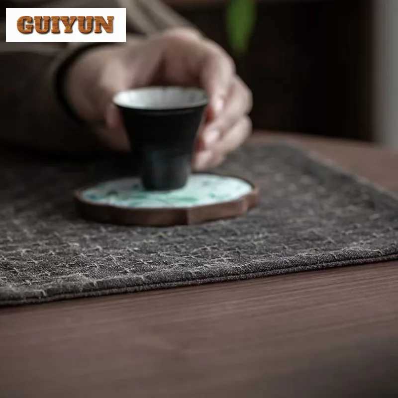 Fragrant Cloud Gauze Splicing Fabric Coasters Luxury Hot Pad For Coffee Cups Heat Insulation Placemats Chinese Tea Drinkware C251122