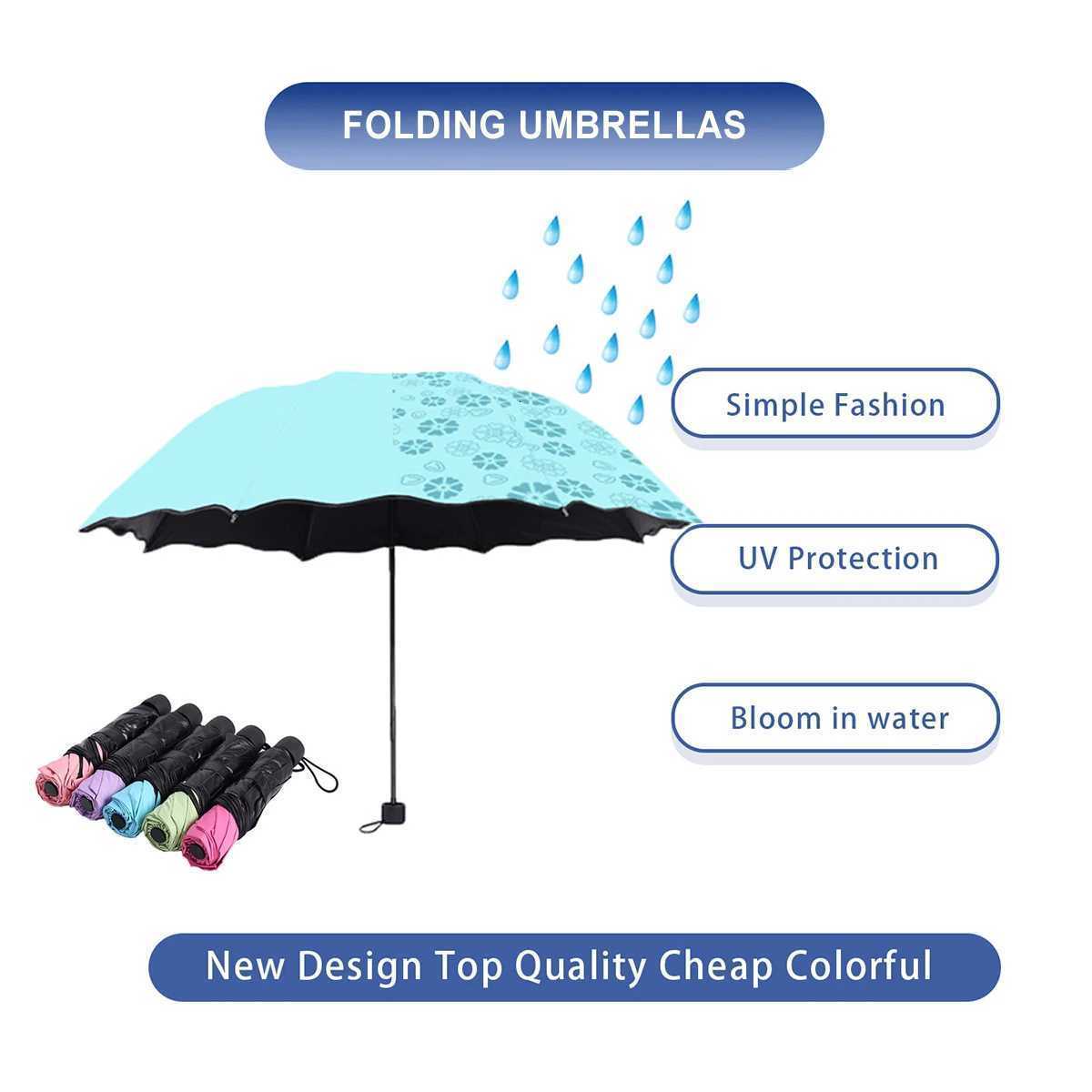 Shine Dual-use Umbrella Water Blossom Flowering Folding Manual UmbrellaM251122