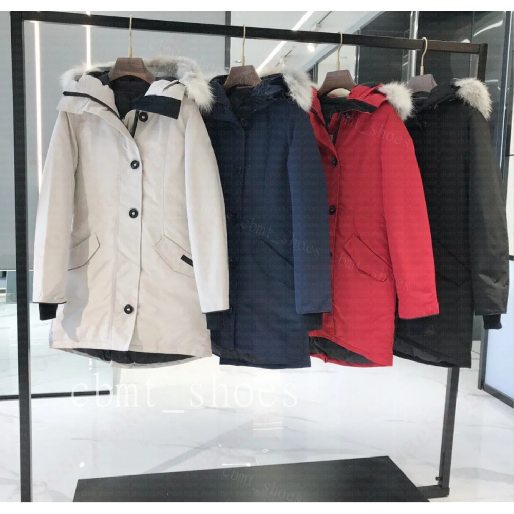 Designer Womens Down Jacket canada Fashion Brand Long Coat Large Pocket Fur Collar Thermal goosejackets womens Luxury down jackets 2026