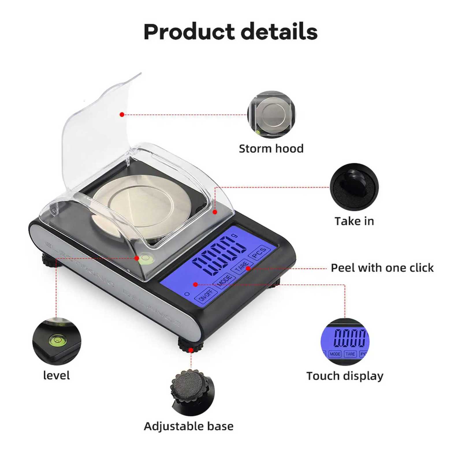 2025 New 0001g Precision Dustproof Smart Jewelry Scale INS Style Mini LCD Backlight Lab-grade Portable Micro Scale for LabM251122