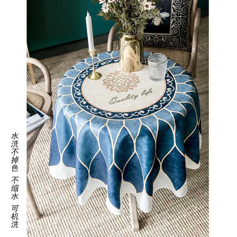 European Luxury Thick Chenille Round Table Cloth Waterproof Tablecloth for Home Dining Table Cover Washable Table Cover C251122