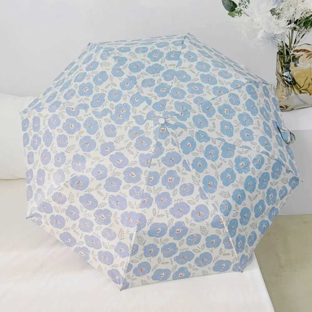 Fresh Flowers Automatic Umbrella UV Protection Sunny Rain Use Sun Umbrella Waterproof Foldable Floral Umbrella Home SuppliesM251122