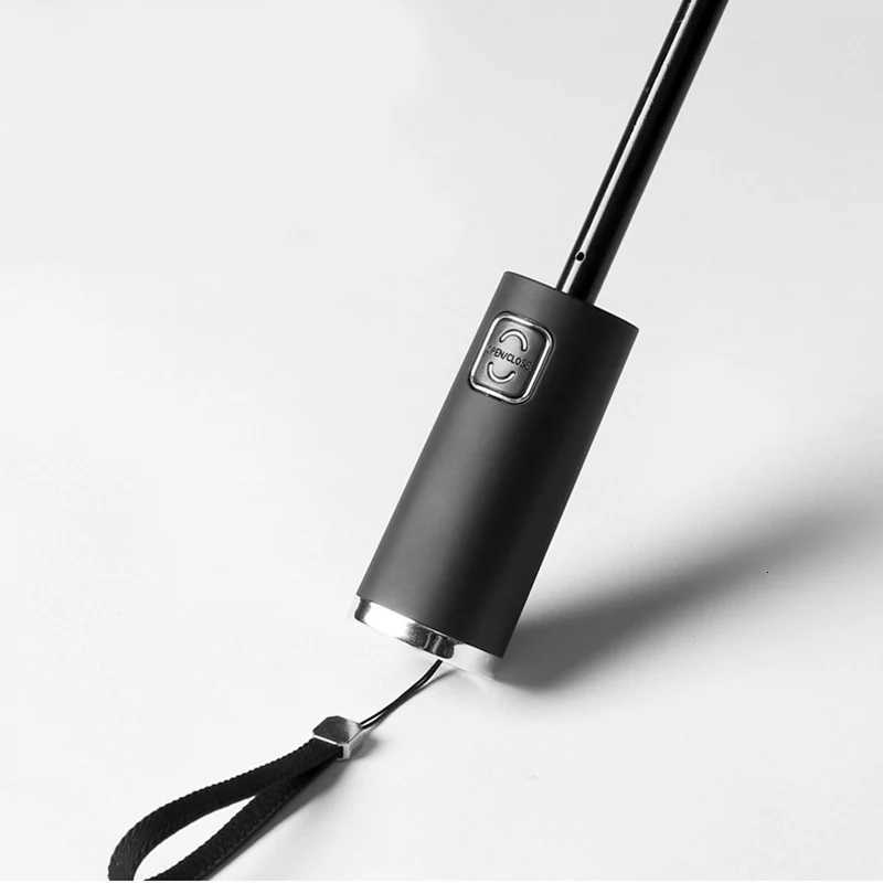 Automatic Folding Sun Umbrella Fashion White Black Business Man Woman Rainproof Strong Windproof Anti UV Parasol Portable GiftM251122