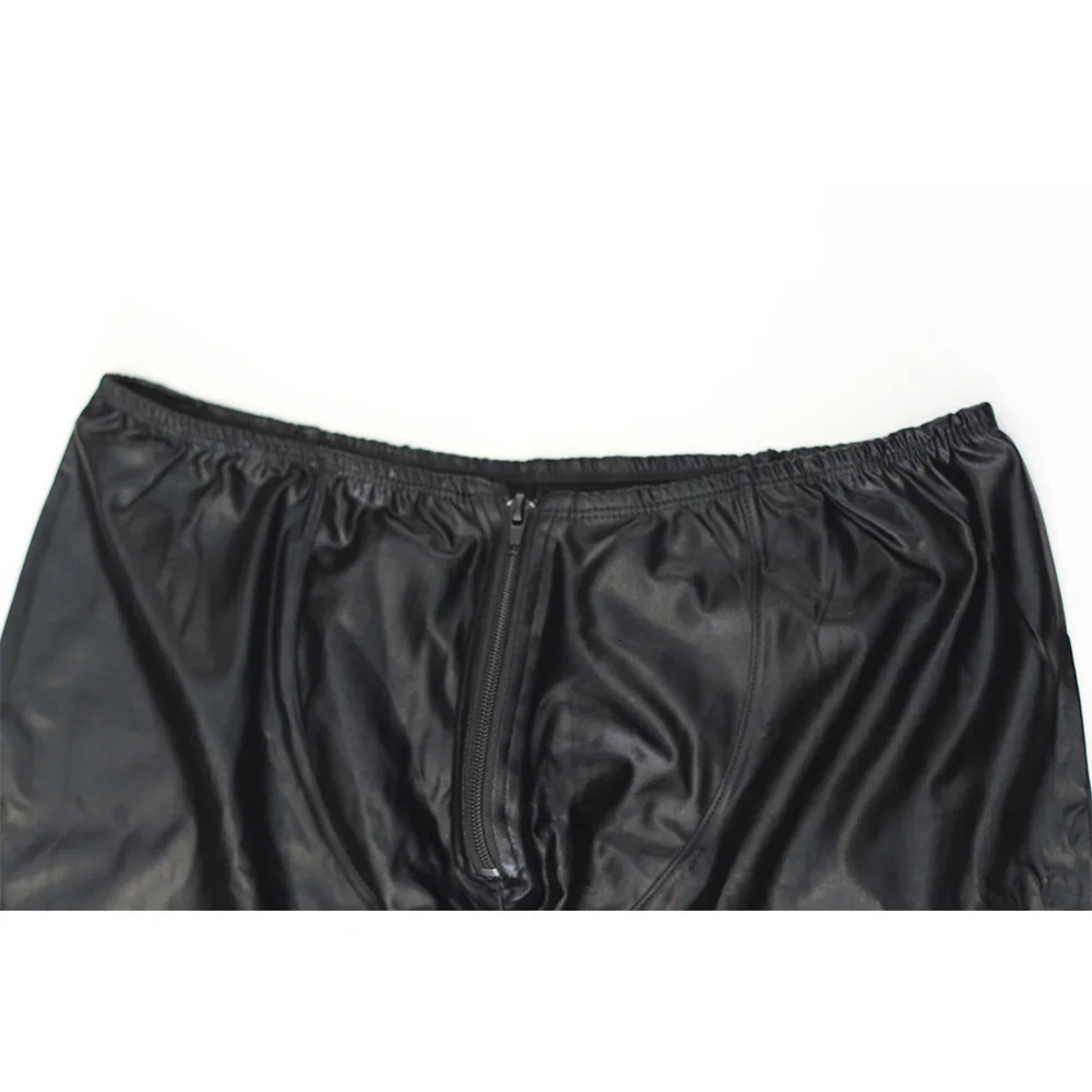 Mens pants Gothic long legs mens Trouser stage performances sexy lingerie Wetbook synthetic leather PVC gay club dance uniform 250418