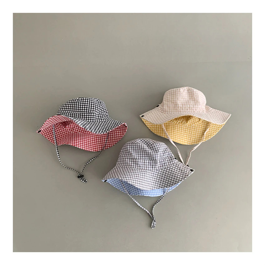 Personalized candy color reversible spring and autumn baby hat boys girls cotton childrens sun outdoor summer customized 250414z