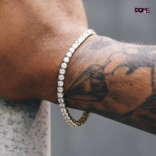 Factory Price 6mm VVS Moissanite Bracelet 925 Silver Men Tennis Chain Round Brilliant Cut Tennis Bracelet