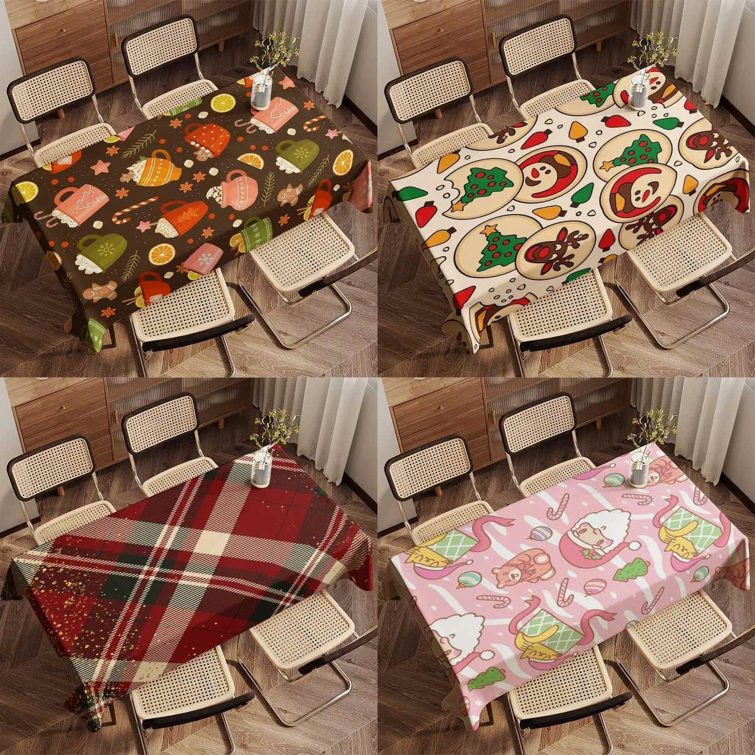 Cute Holiday Pattern Tablecloth Restaurant Kitchen Tablecloth Living Room Home Decoration Rectangular Party Decoration C251122