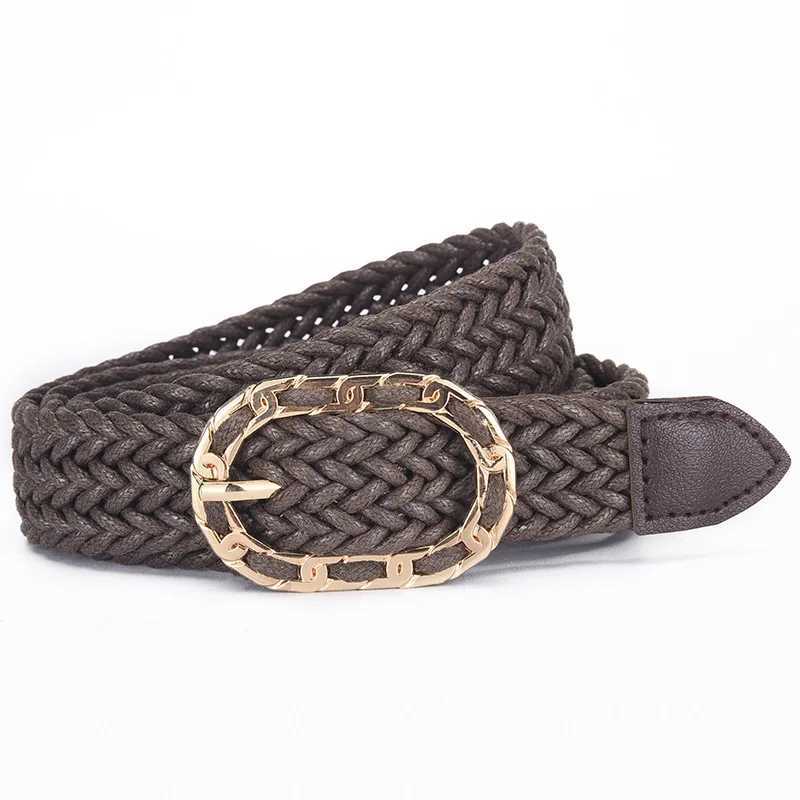 Boho Wax Rope Braided Belt Womens Fashion Trend Jeans Dress Clothing Accessories Girdle Gothic Retro Gold Buckle Waistband J251122