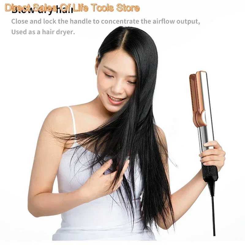 25 Light Luxury Hair Straightener Wet and Dry Dual-use Negative Ion Smooth Straight Hair Clip Hair Dryer Two-in-one Gift K251121