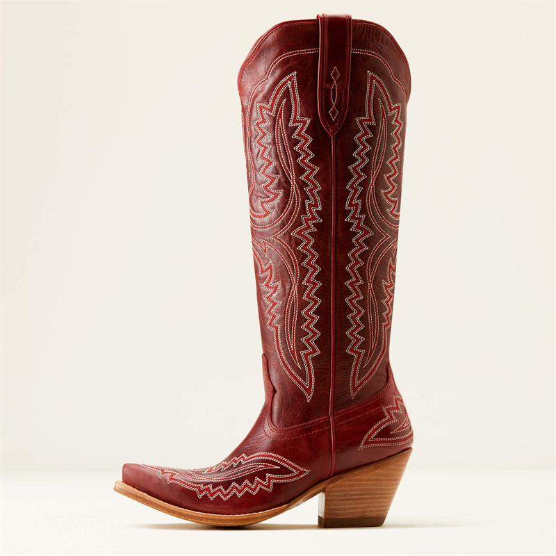Designer Cowboy Boots Free Shipping 2025 New Fashionable Height Increasing Cowboy Boots with Sharp Point Thick Heel and High Barrel for womens