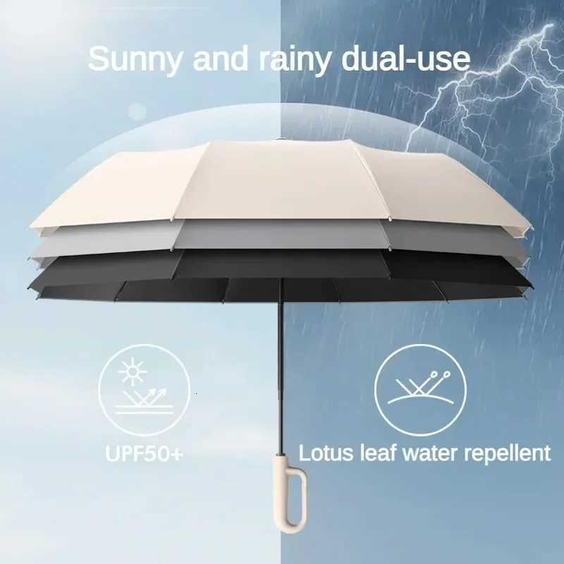 Large 125CM Automatic Folding Umbrella for Men and Women Windproof Strong Sun UV UPF50 Protection Rain Umbrellas TravelM251122
