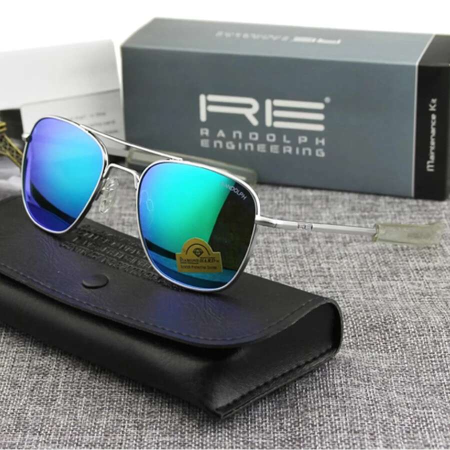 Pilot RE Sunglasses Men Top Quality American Army Military Mirror AGX Tempered Glass Lens Sun Glasses