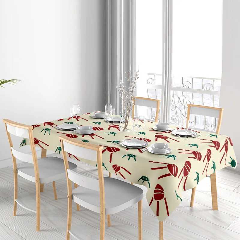 Modern Decorative Tablecloth Set for Dining Room Decoration Food Pattern White Table Cover with Chairs Cover for Kitchen Use C251122