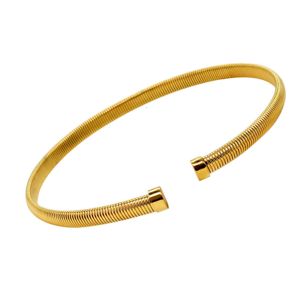 DHCollections Stainless Steel Cuff Bracelet Adjustable Gold Plated Wide Metal Bangle Waterproof Fashion Jewellery for Men and Women 1 Piece