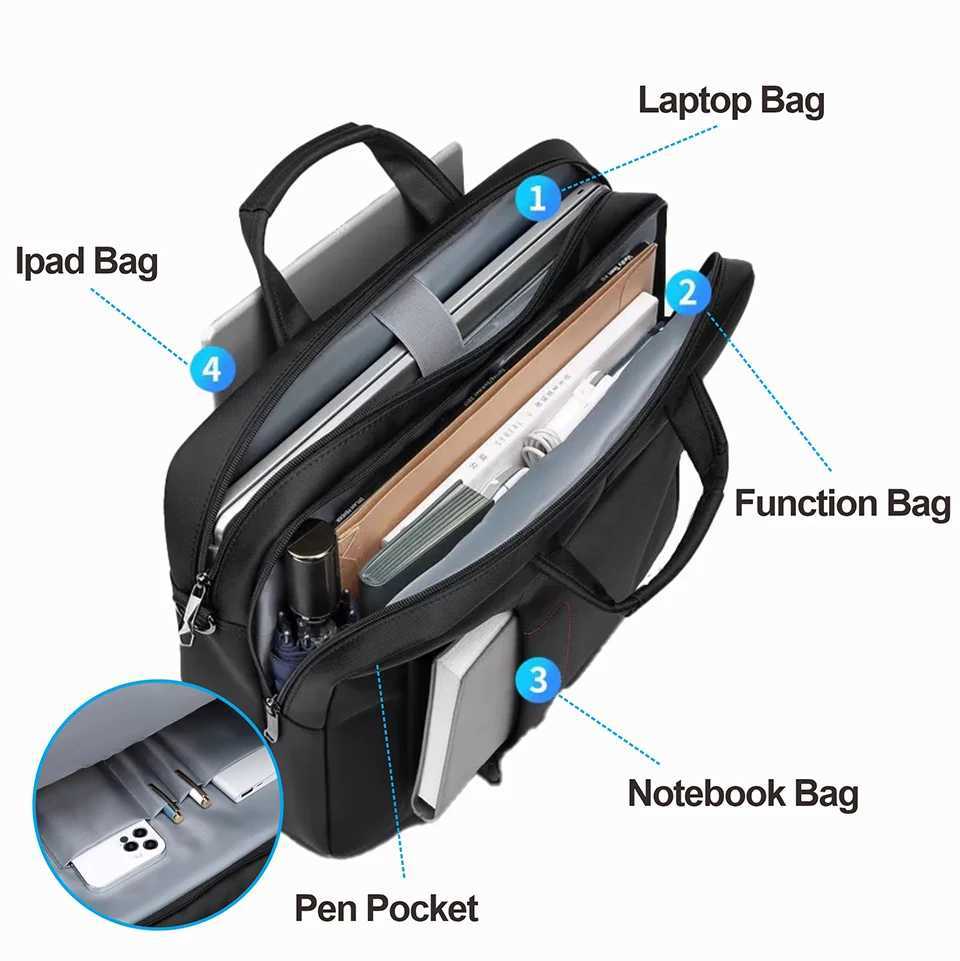 mens handbag business cross body bag new large capacity waterproof briefcase 16 inch laptop bag portable office bag W250422
