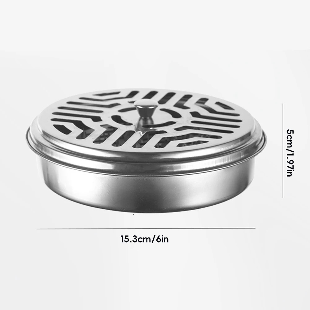 Portable Stainless Steel Mosquito Coil Holder With Cover Fireproof Rustproof Reusable Mosquito Repellent Box Mosquito Coil Tray 250422