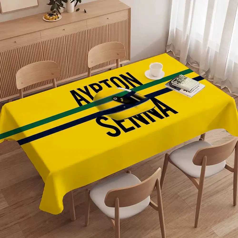 A-Ayrton S-Senna Rectangle Tablecloths Printed Table Cloth For Farmhouse Holiday Wedding Party Dining Table Decor C251122