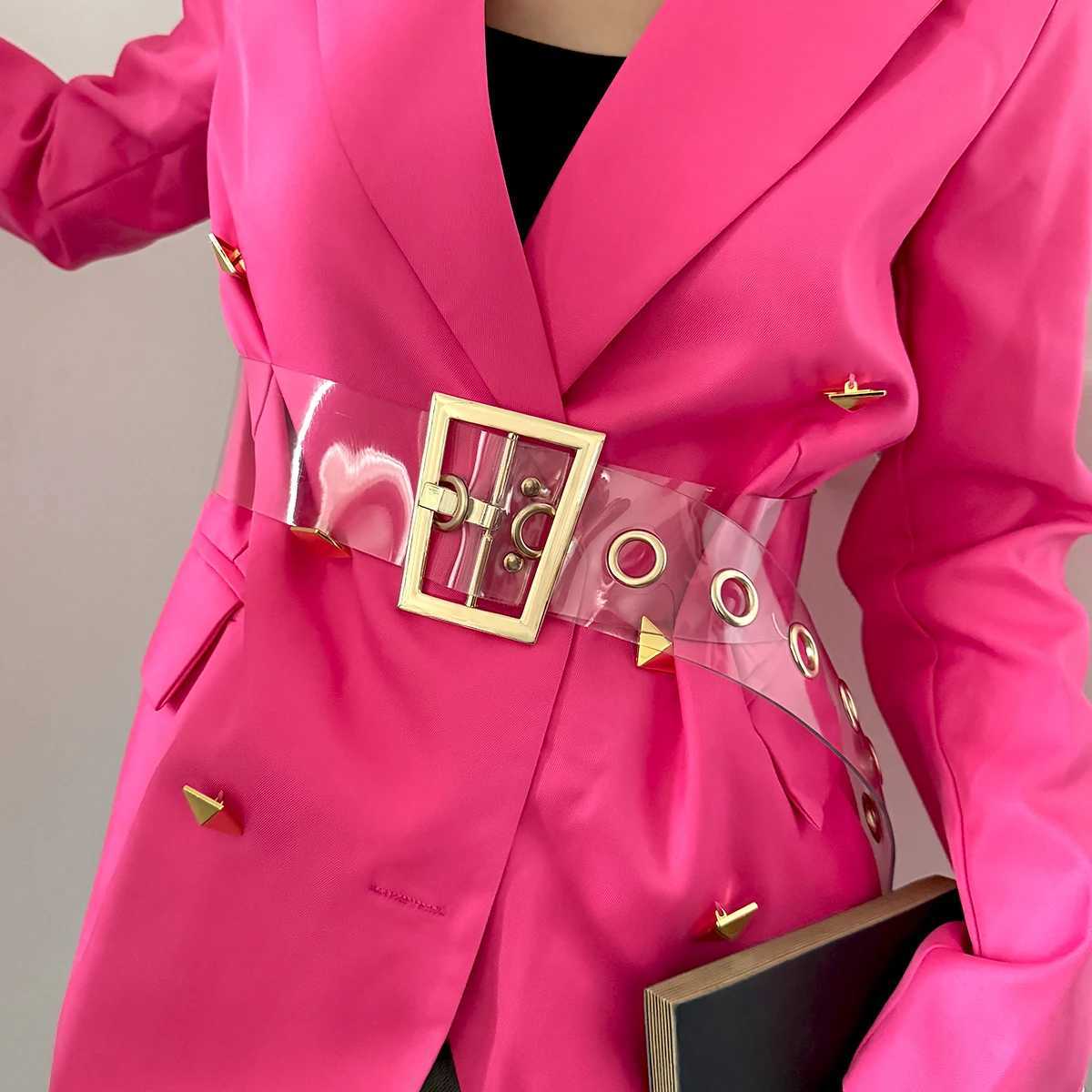 Designer White Clear Belts For Women High Quality PVC Transparent Punk Corset Belt Female Waist Cummerbunds 6cm wide Strap J251122