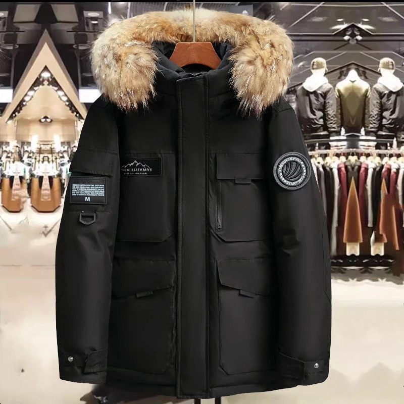 Winter Mens Hooded Fur Collar Duck Down Coats High Quality Waterproof Fashion Parkas Male Casual Warm Jackets 251110