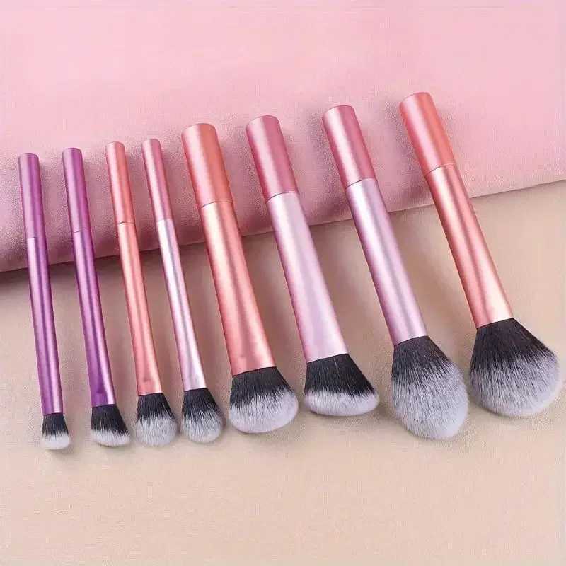 High-quality 8pcs/set Black Glossy Professional Makeup Brush Tool Kit Including Powder Blush Contouring Eyeshadow Highlighte C251122
