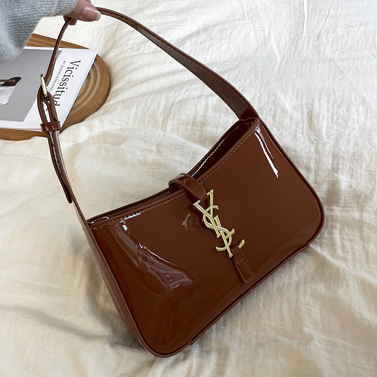 Shoulder bag texture shiny underarm bag handbag commuting simple large capacity bag 2025