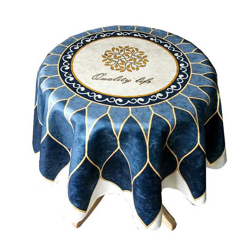 European Luxury Thick Chenille Round Table Cloth Waterproof Tablecloth for Home Dining Table Cover Washable Table Cover C251122