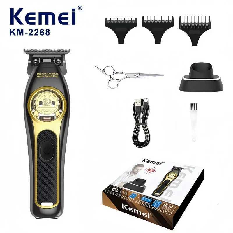 Kemei KM-2268 Hair Clipper Salon USB Rechargeable DLC Blade Mens Grooming Trimmer for Professional Use W251122 C260312