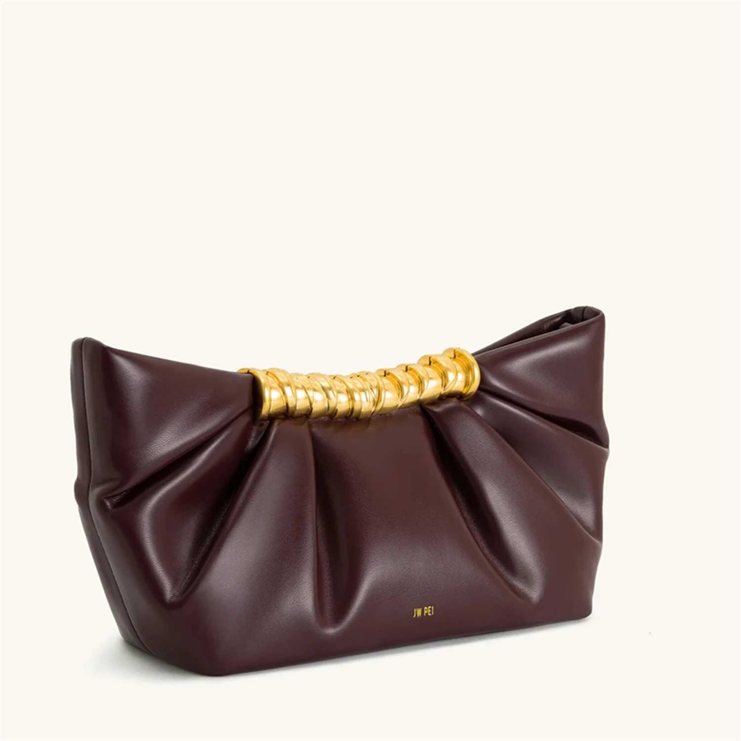 JW PEI Leia French Style Pleated Shoulder Bag Mini Metal Chain Crossbody PurseElegant Banquet Evening Party Bag2025 New K251121