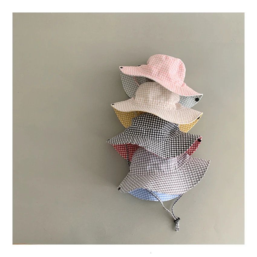 Personalized candy color reversible spring and autumn baby hat boys girls cotton childrens sun outdoor summer customized 250414z