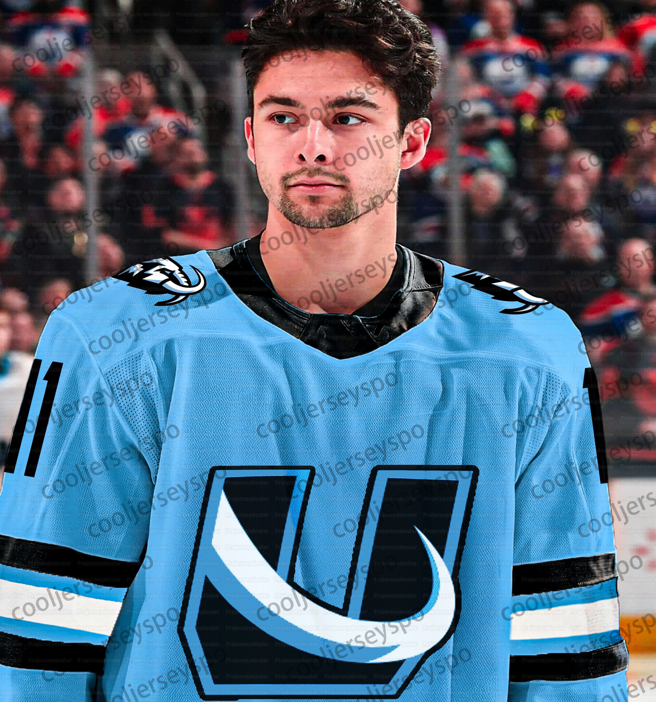 Custom 9 Clayton Keller Hockey Jersey Inaugural Season Patch Utahs Hockey Club McBain Logan Cooley Guenther Cole Mikhail Sergachev Jack McBain