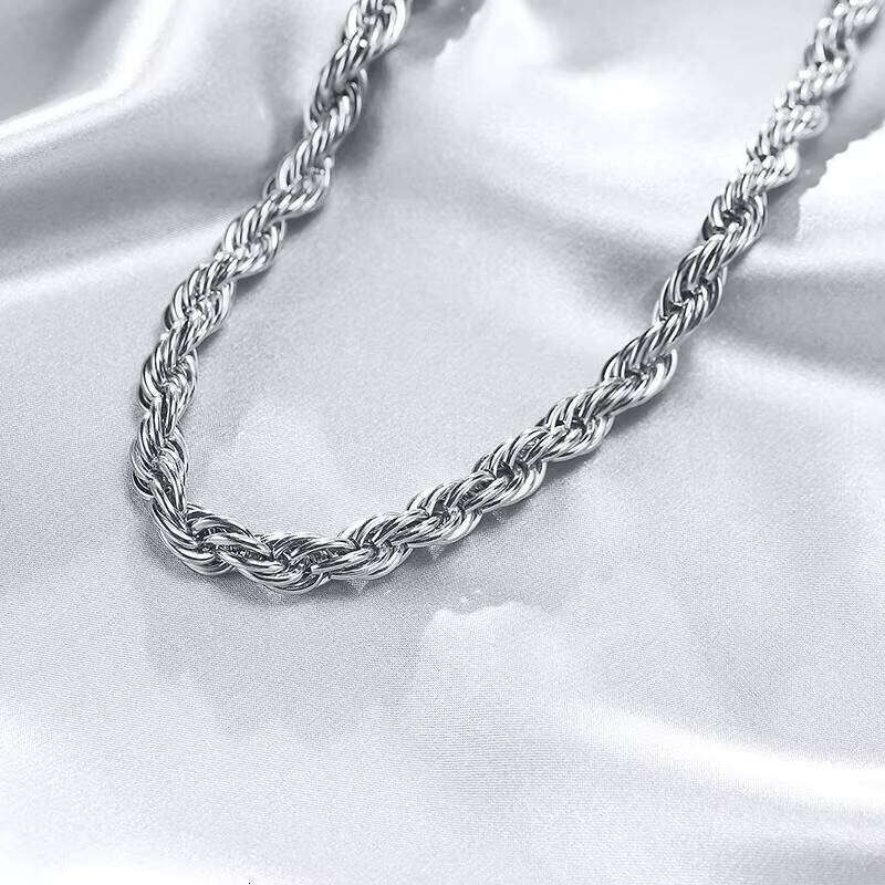 Women's 8mm Thick gold sterling silver Twisted Rope Necklace Bracelet Set Party Wedding Gift