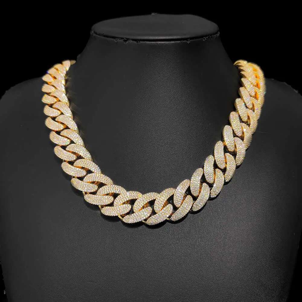 20MM Bling Diamond Cuban Chain Necklace 18K Gold Silver Plated Cuban Link Chain For Women Hip Hop Fashion Jewelry