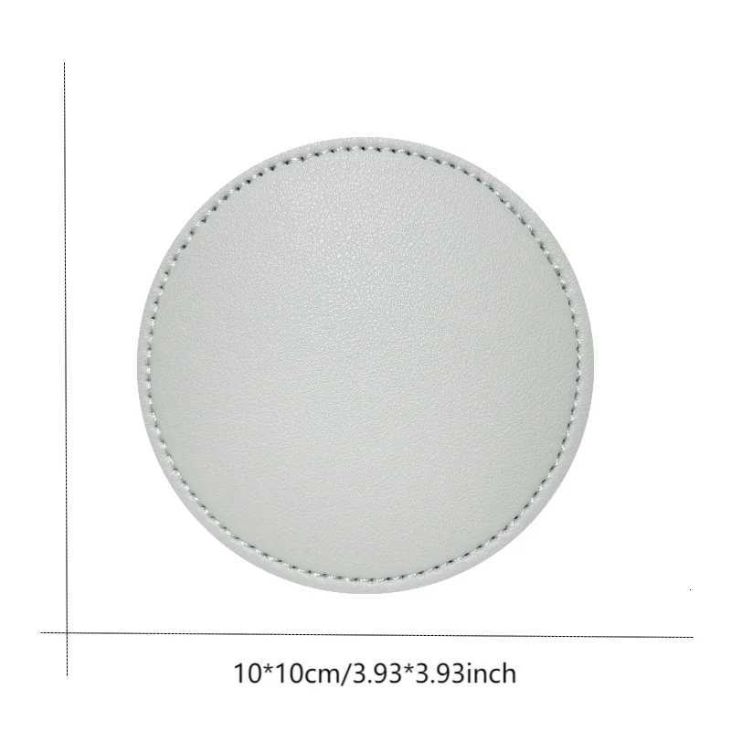 Inmos Faux Leather Coasters for Home Decor Round Cup Pads Tea and Water Cups Coffee Mats Dish Drying Nordic C251122