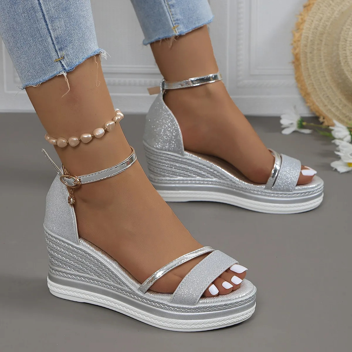 Womens Sandals Leisure Platform High Heels Wedge y Fashion Summer Comfortable Sexy 250421BJ - view 4