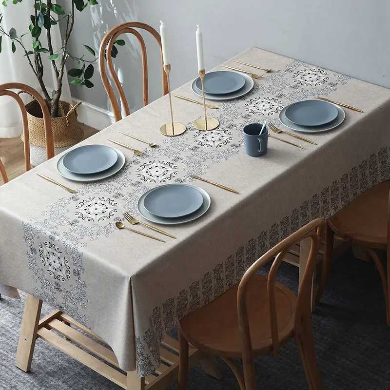 Nordic Style PVC Rectangular Tablecloth Waterproof Table Cover Square Table Cloth Kitchen Resistant Outdoor Decor Desk Cloth C251122
