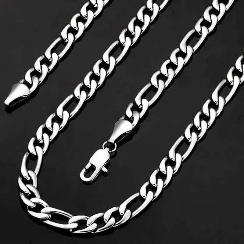 925 Sterling Silver 40-75cm Figaro Chain Necklace Men Women Fashion Simple Chain Wedding Christmas Gift Jewelry AccoriesXJ251122