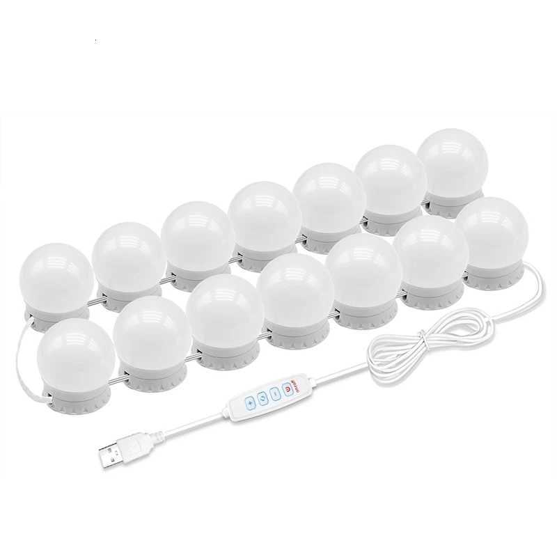 AS94-LED Vanity Mirror Lights With 14 Dimmable Bulbs10 Brightness Levels AdjustableFor Makeup Desk Bathroom Dressing Room M251122