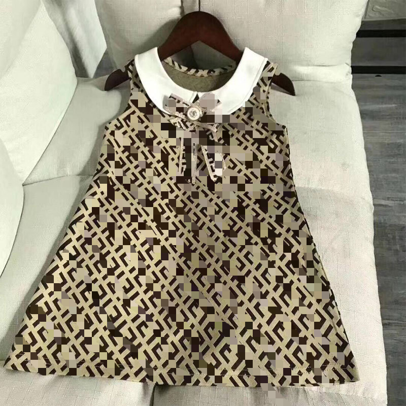 Baby Girl Designers Letter Print Kids Casual Clothes Summer Princess Dress Party Pageant Dresses For 1-10 Years