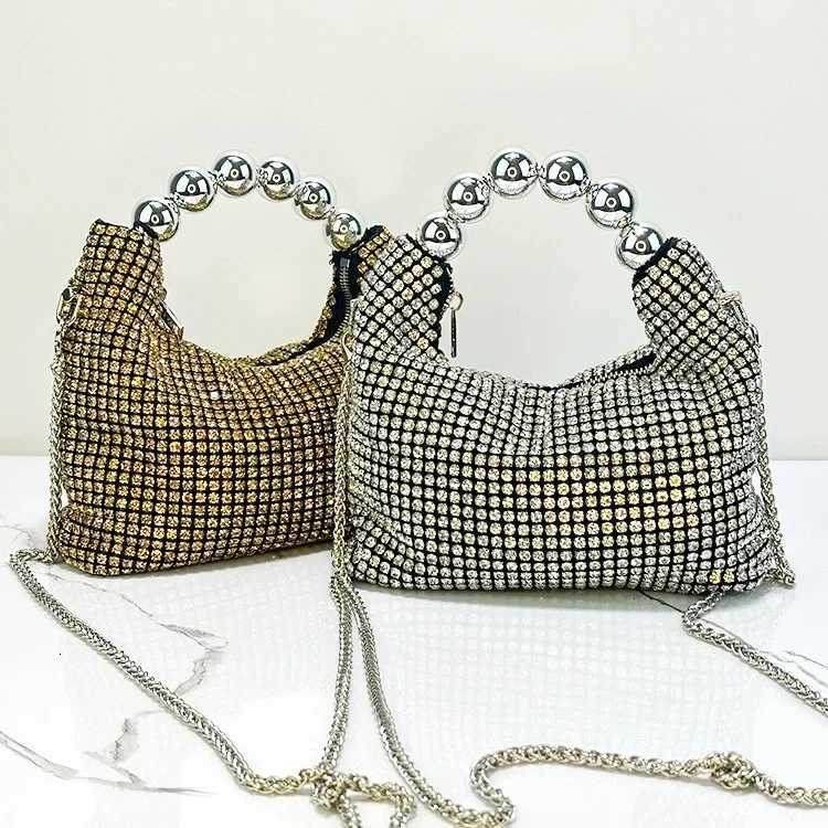 Fashion Steel Ball Handle Tote Bag Exquisite Rhinestone Shoulder Bags Luxury Designer Bags Purses for Women Makeup Handbags Ins K251121