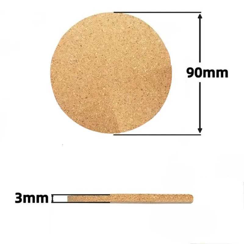 10PCS Natural Round Wooden Cup Mat Pad Durable Non-Slip Cork Coaster Tea Coffee Mug Drinks for Table Decor DIY Tableware C251122