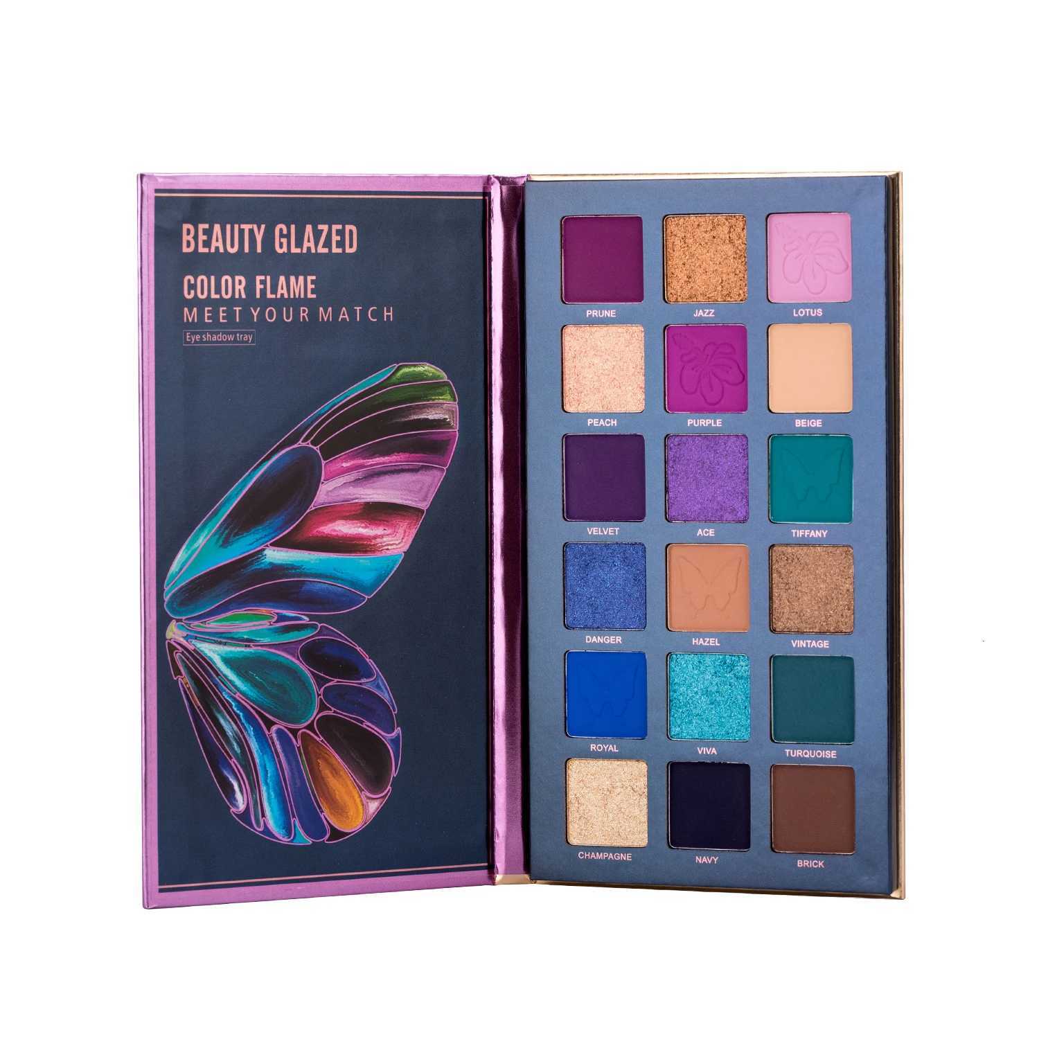 BEAUTY GLAZED Butterfly Highly Pigmented Eyeshadow Palette Smooth Matte Shimmer Eye Shadow Easy To Blend 18 Colors Eye MakeupT251122