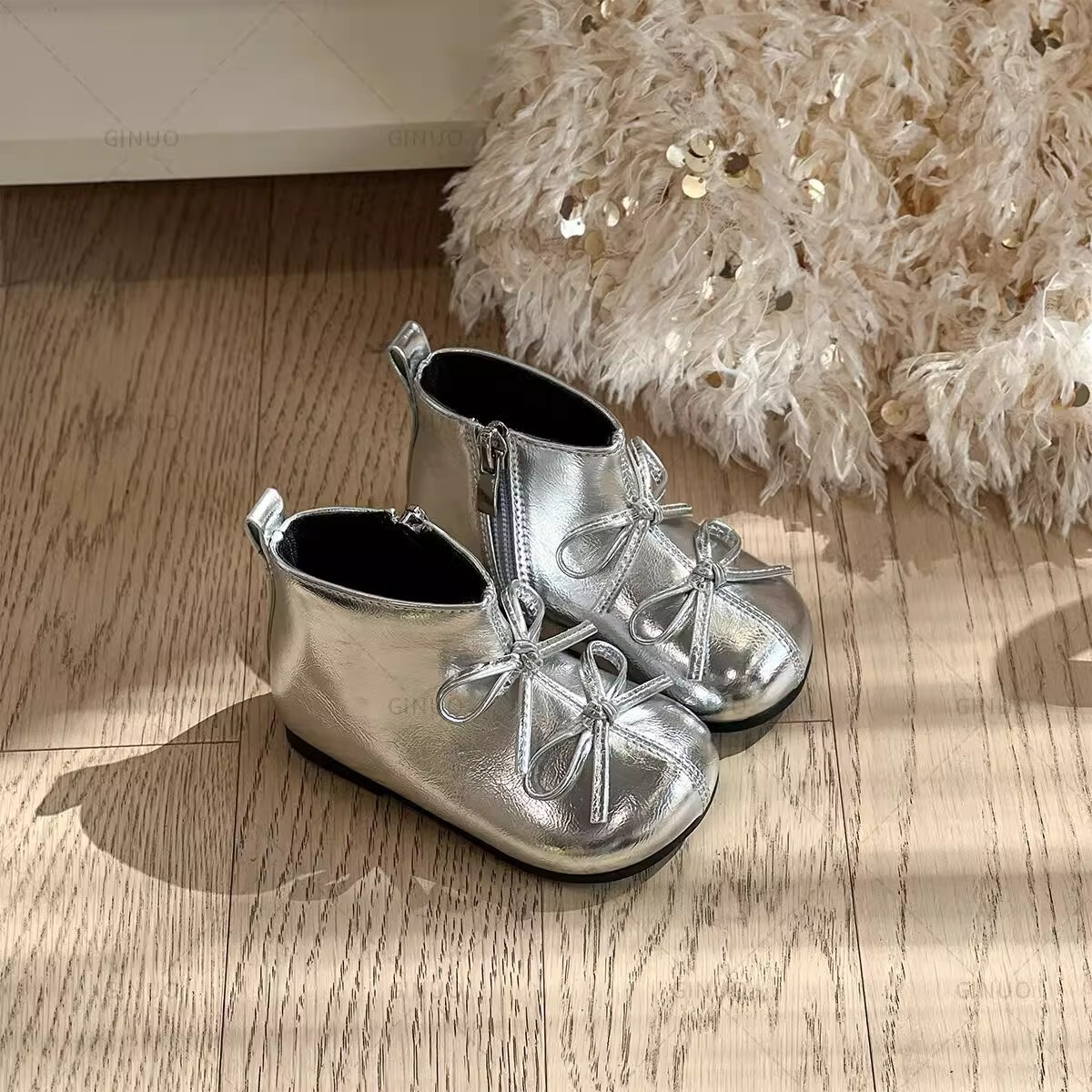 New designer shoes Girls Korean Style Retro Patchwork Children s Bow Martin Boots Autumn Winter New Girls Baby Short Boots