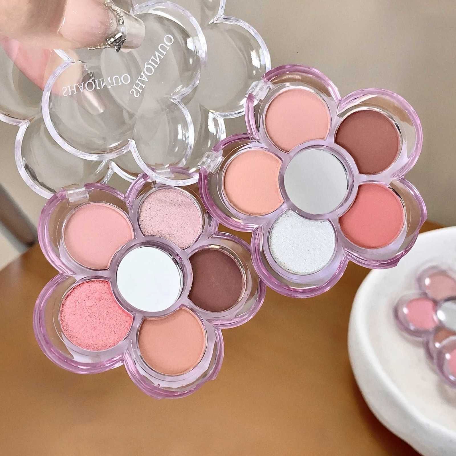 6-color Flowers Eyeshadow Palette Matte Gege Bear Pearlescent Earth Color Sequin Long-Lasting Eyeshadow And Contour PaletteT251122