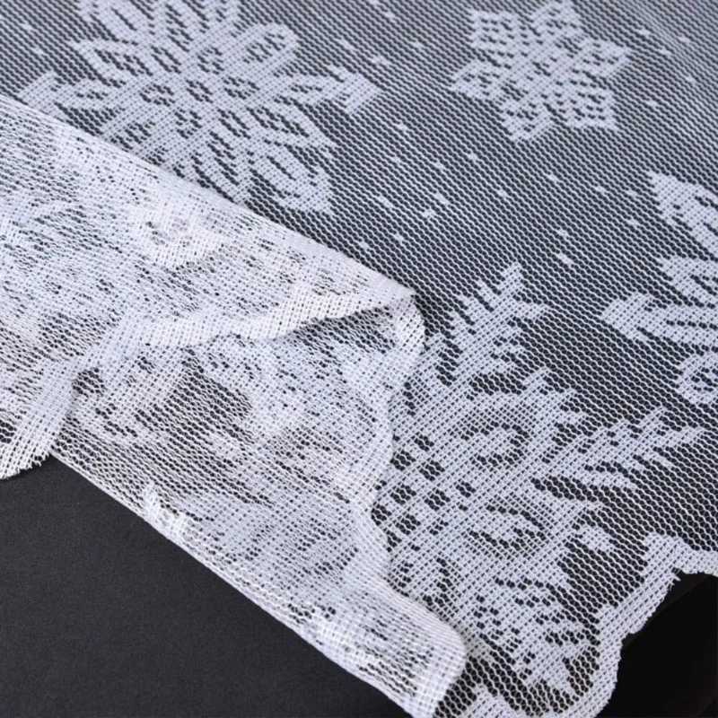 Christmas Lace Snowflake Pattern White Tablecloth Round 180cm Diameter C251122
