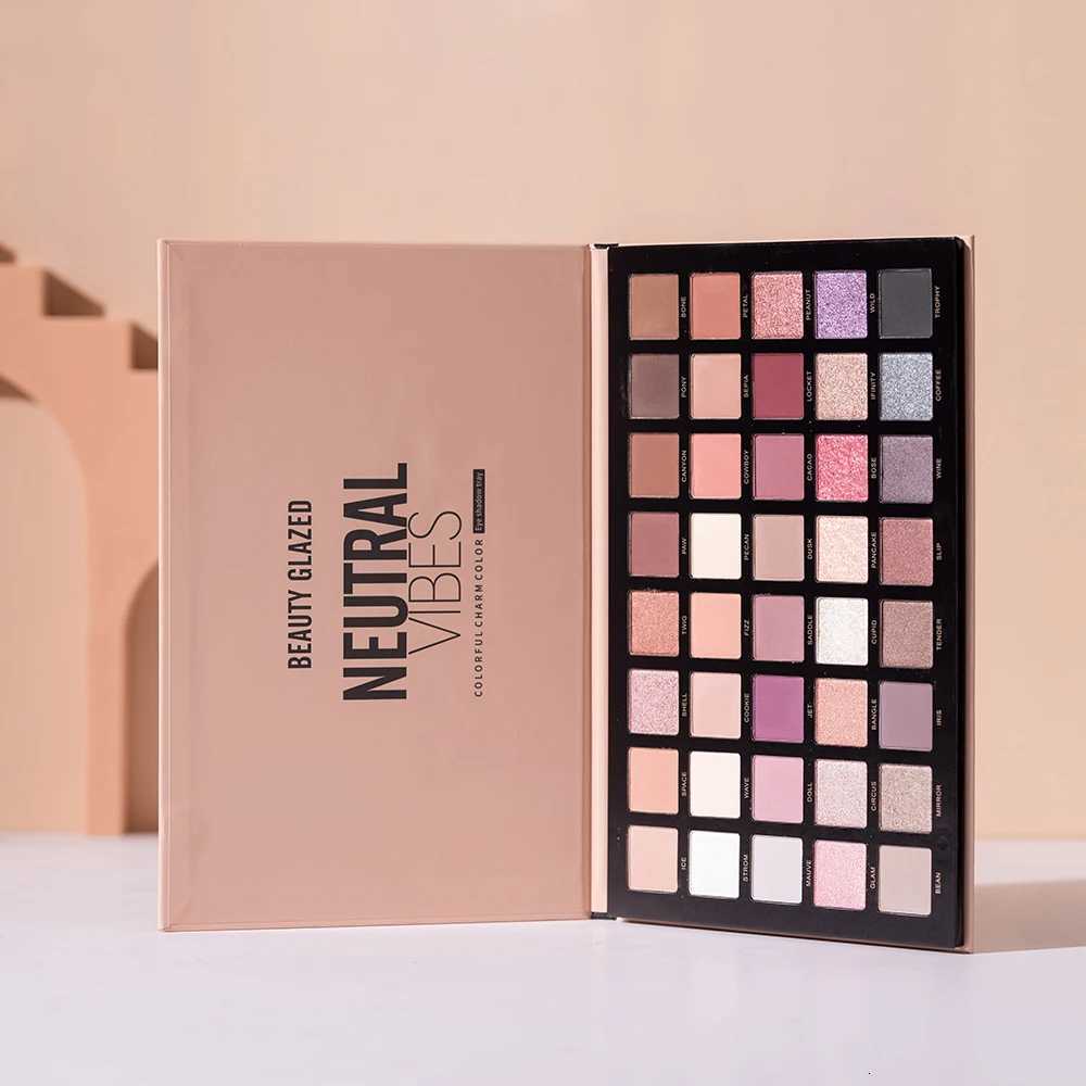 BEAUTY GLAZED NEUTRAL VIBES Matte 40 Colors Highlight Shimmer Eye Shadow Cosmetics Palette Glitter Eyeshadow paletteT251122