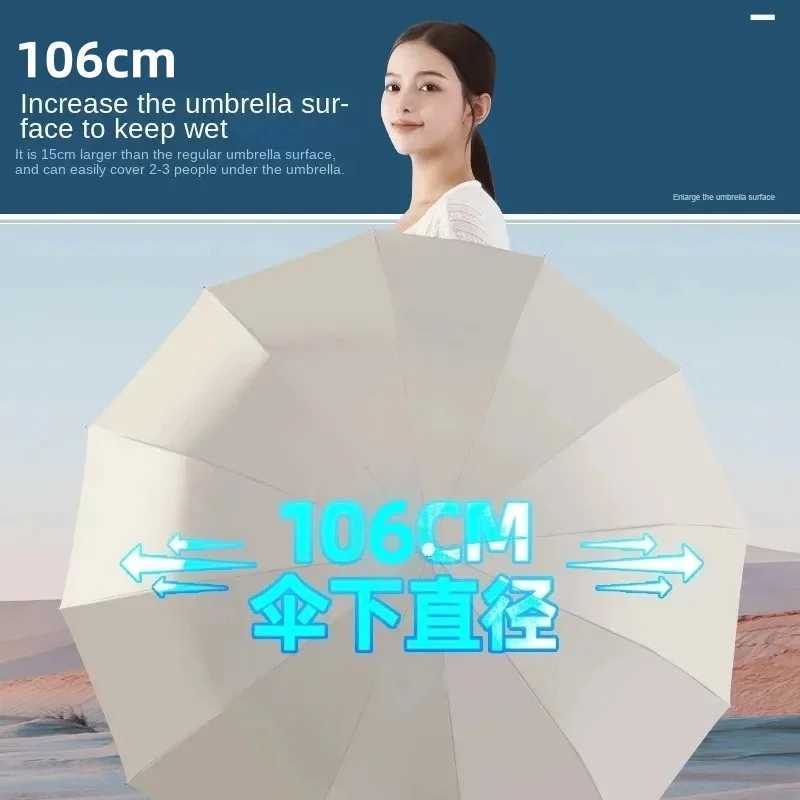 24 Ribs Windproof Automatic Umbrella Large Stormproof UV UPF 50 Sun Rain Protection Folding Umbrellas for Men and WomenM251122