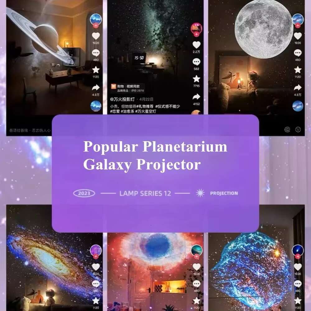 DHGadegts Popular Home Planetarium Dynamic Meteor Music Night Light Rechargeable Ultra Clear Galaxy Saturn Projector