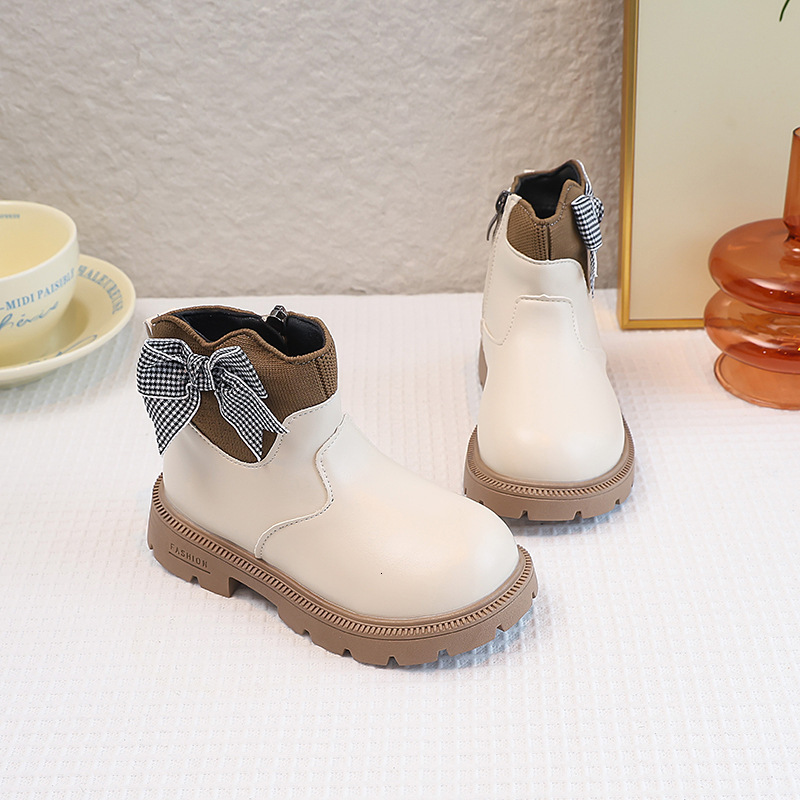 New designer shoes Girls Boots Children s Short Boots New Baby Fleece Lined Leather Boots Little Princess Leather Boots Winter Stylish Martin Boots