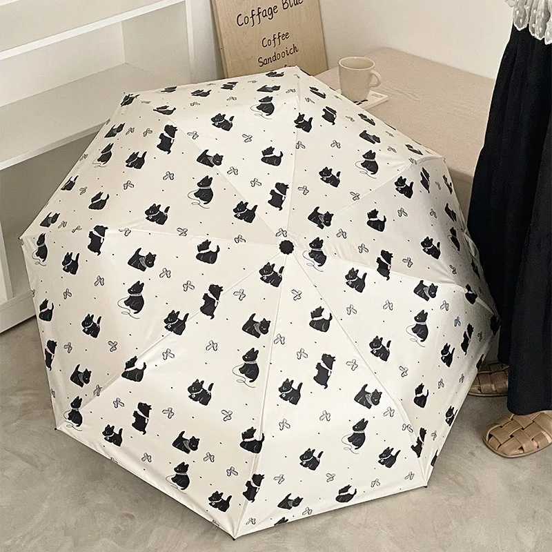 Sunshade folding umbrella outdoor product windproof and rainproof super cute cat automatic umbrella UV resistant adult umbreM251122